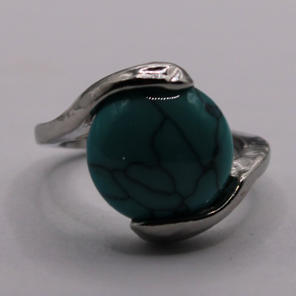 19251-US 5 Round Blue Stone Ring.